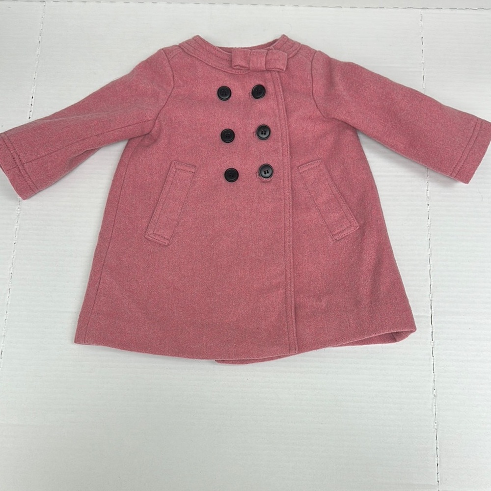 Edgehill Collection Pink Pea Coat A-Line Design. Size 12 Months.
